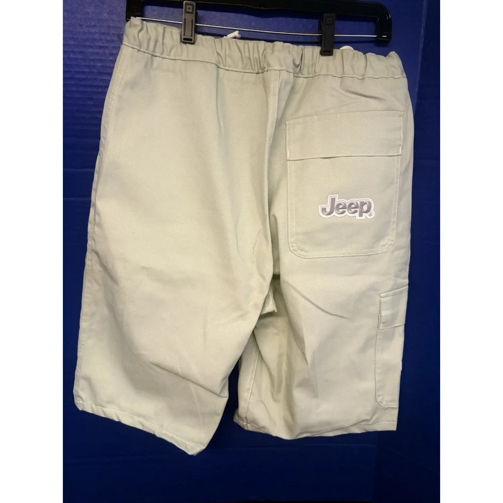 JEEP Men's Khaki Cargo Shorts Size 34‎ Relaxed Fit Outdoor Hiking Casual Utility